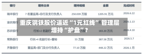 重庆钢铁股价逼近“1元红线” 管理层增持“护盘”？