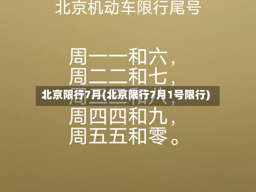 北京限行7月(北京限行7月1号限行)-第3张图片