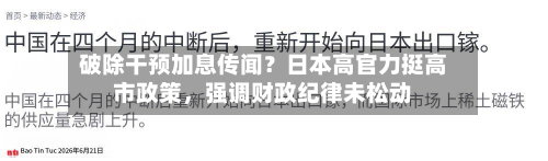破除干预加息传闻？日本高官力挺高市政策，强调财政纪律未松动-第1张图片