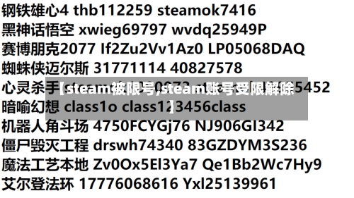 【steam被限号,steam账号受限解除】-第2张图片