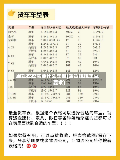 跑货拉拉需要什么车型(跑货拉拉车型要求)