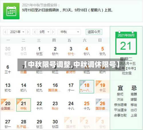 【中秋限号调整,中秋调休限号】-第2张图片