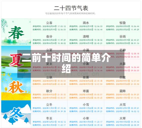 二前十时间的简单介绍-第3张图片