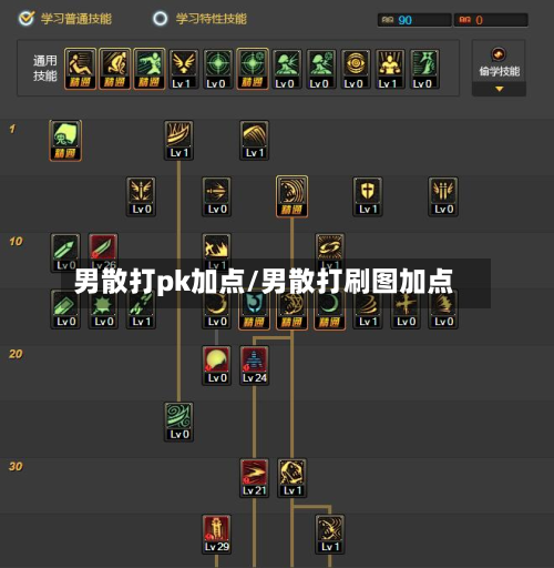 男散打pk加点/男散打刷图加点