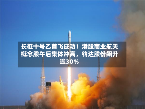 长征十号乙首飞成功！港股商业航天概念股午后集体冲高，钧达股份飙升逾30％-第1张图片