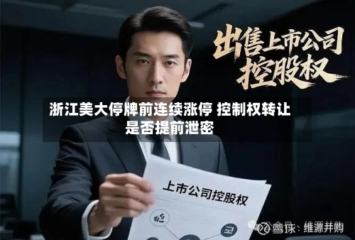 浙江美大停牌前连续涨停 控制权转让是否提前泄密-第2张图片