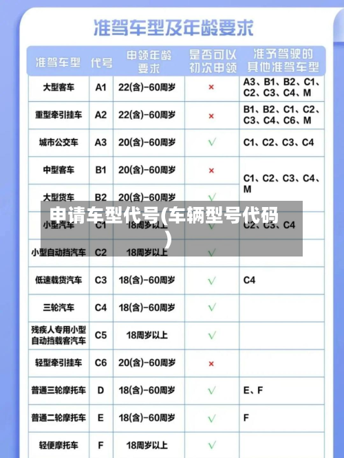 申请车型代号(车辆型号代码)