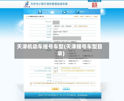 天津机动车摇号车型(天津摇号车型目录)