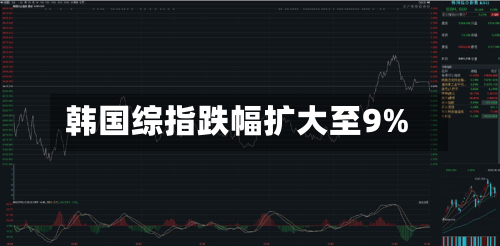 韩国综指跌幅扩大至9%