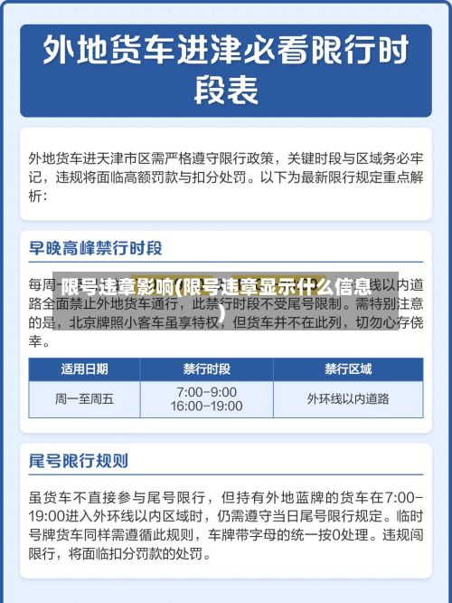 限号违章影响(限号违章显示什么信息)-第2张图片