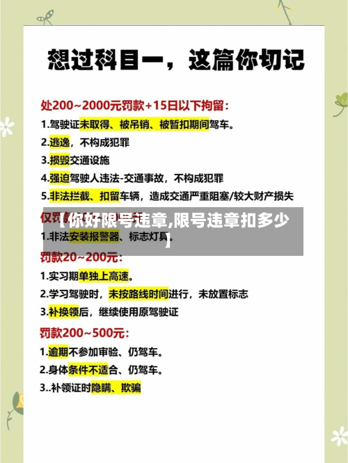 【你好限号违章,限号违章扣多少】
