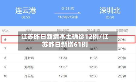 江苏昨日新增本土确诊12例/江苏昨日新增61例