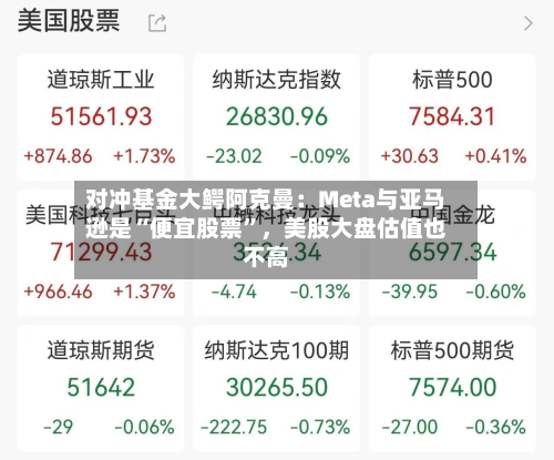 对冲基金大鳄阿克曼：Meta与亚马逊是“便宜股票”，美股大盘估值也不高-第2张图片