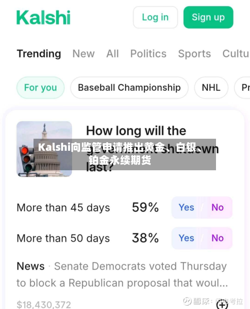 Kalshi向监管申请推出黄金	、白银、铂金永续期货-第3张图片