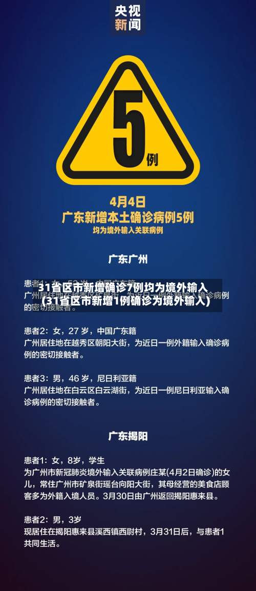 31省区市新增确诊7例均为境外输入(31省区市新增1例确诊为境外输入)-第2张图片