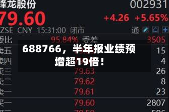 688766，半年报业绩预增超19倍！