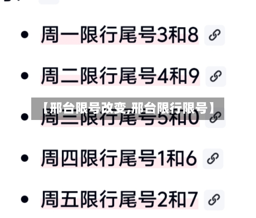 【邢台限号改变,邢台限行限号】-第3张图片