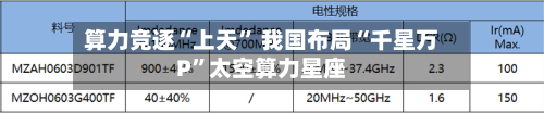 算力竞逐“上天” 我国布局“千星万P”太空算力星座