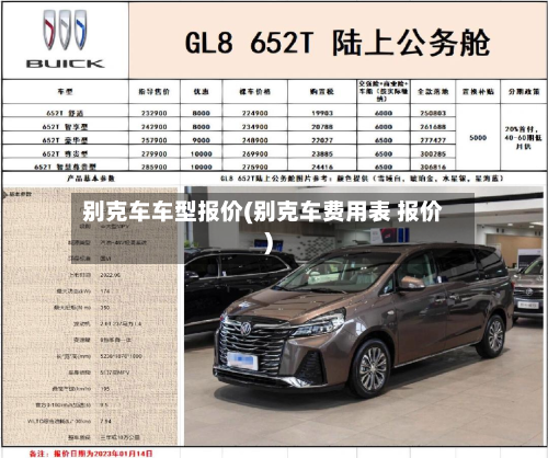 别克车车型报价(别克车费用表 报价)-第2张图片