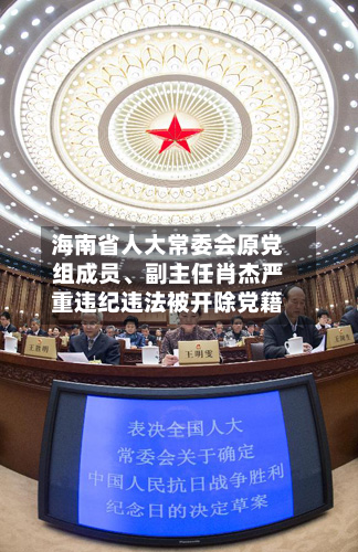 海南省人大常委会原党组成员、副主任肖杰严重违纪违法被开除党籍-第2张图片