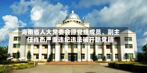 海南省人大常委会原党组成员	、副主任肖杰严重违纪违法被开除党籍-第3张图片
