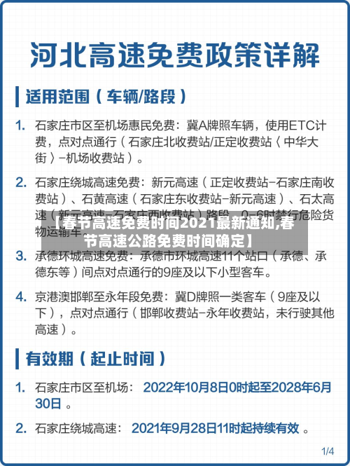 【春节高速免费时间2021最新通知,春节高速公路免费时间确定】