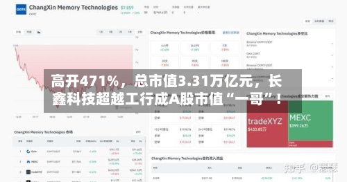 高开471%	，总市值3.31万亿元，长鑫科技超越工行成A股市值“一哥”！-第2张图片
