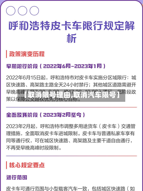 【取消限号理由,取消汽车限号】